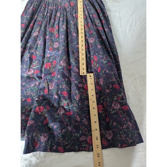 Vtg Laura‎ Ashley Navy Long Sleeve Maxi Dress Women's Sz 10 Cottagecore Prairie - Picture 10 of 11